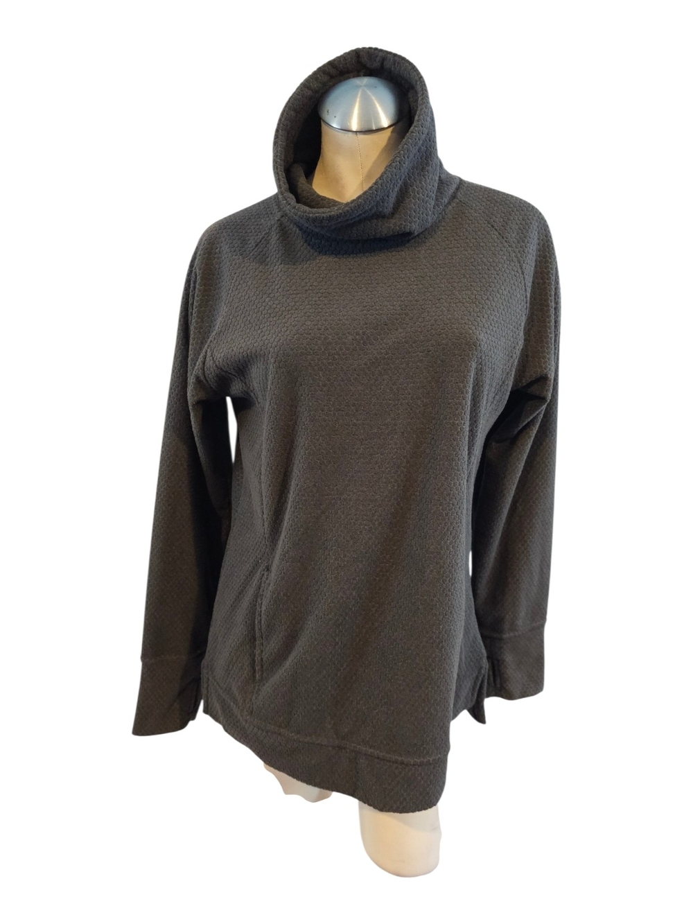 3/$25 Vively Size M Gray Cowlneck Casual Pullover